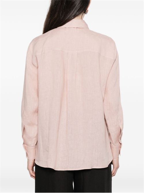 Blusa donna Marella Sport rosa in lino con fiocco MARELLA Sport | EDITORE007